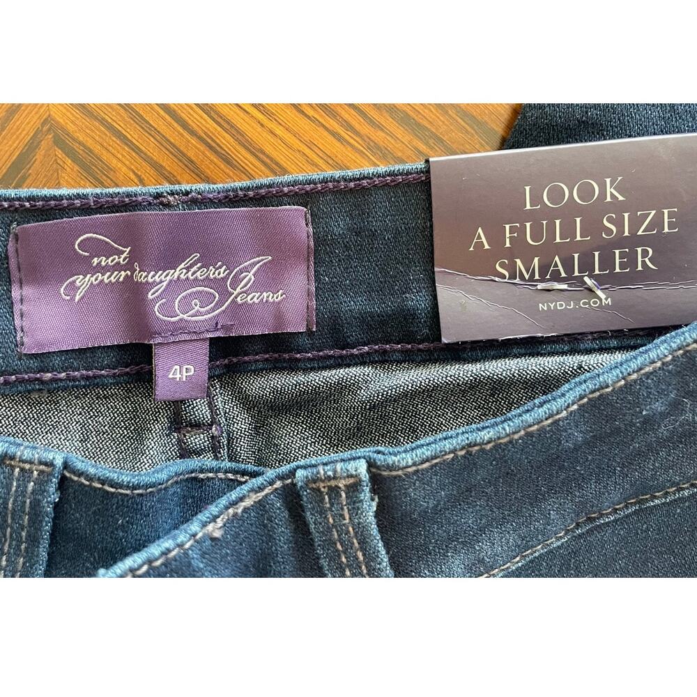 NWT NYDJ Not Your Daughter's Jeans 4P Petite Dark Wash Bootcut Lift Tuck Blue - Picture 7 of 8